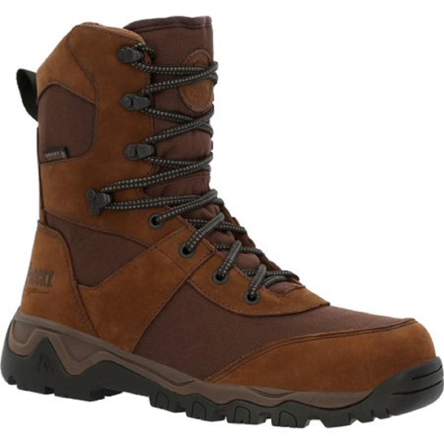 Rocky Mens Red Mountain 8in 400g Insulated Waterproof Hunting Boots Brown 11.5