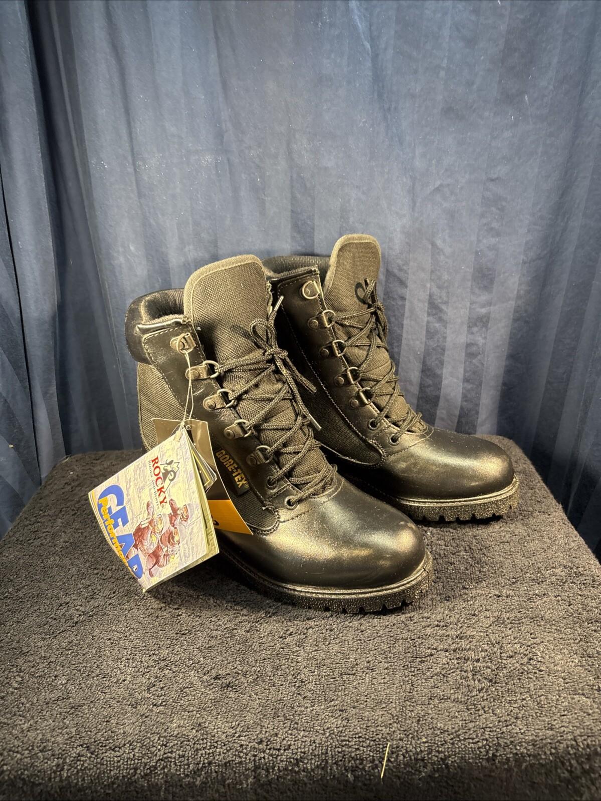 New Women’s Rocky Black Leather Combat Boots 6.5M Gore-Tex Eliminator2 4044 F1-A