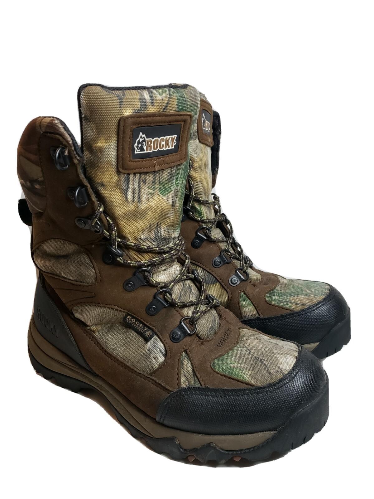 Rocky Thinsulate Waterproof Camo Hunting Boots Men’s 8W 800 Gram EUC