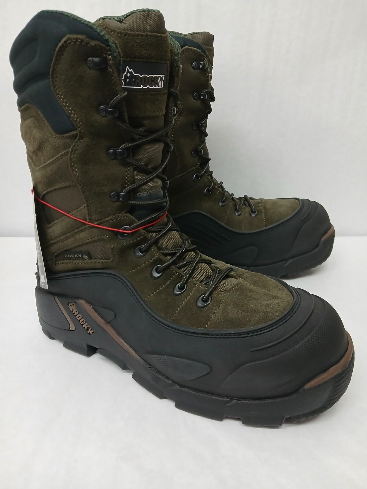 Rocky Mens BlizzardStalker 1200g Insulated Waterproof Boot FQ0005454 Green Sz 13