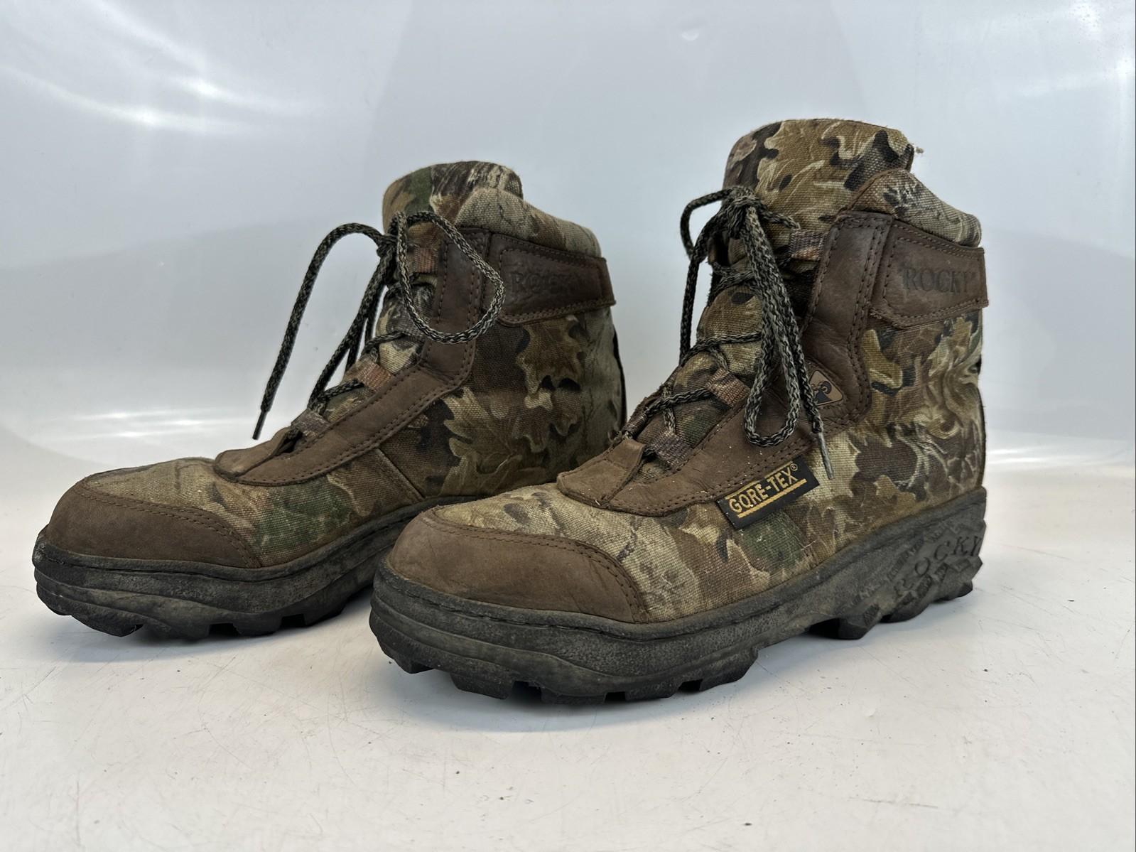Rocky 7575 Gore-Tex Camo Hunting Boots Waterproof Insulated Men’s Size 9.5 Wide