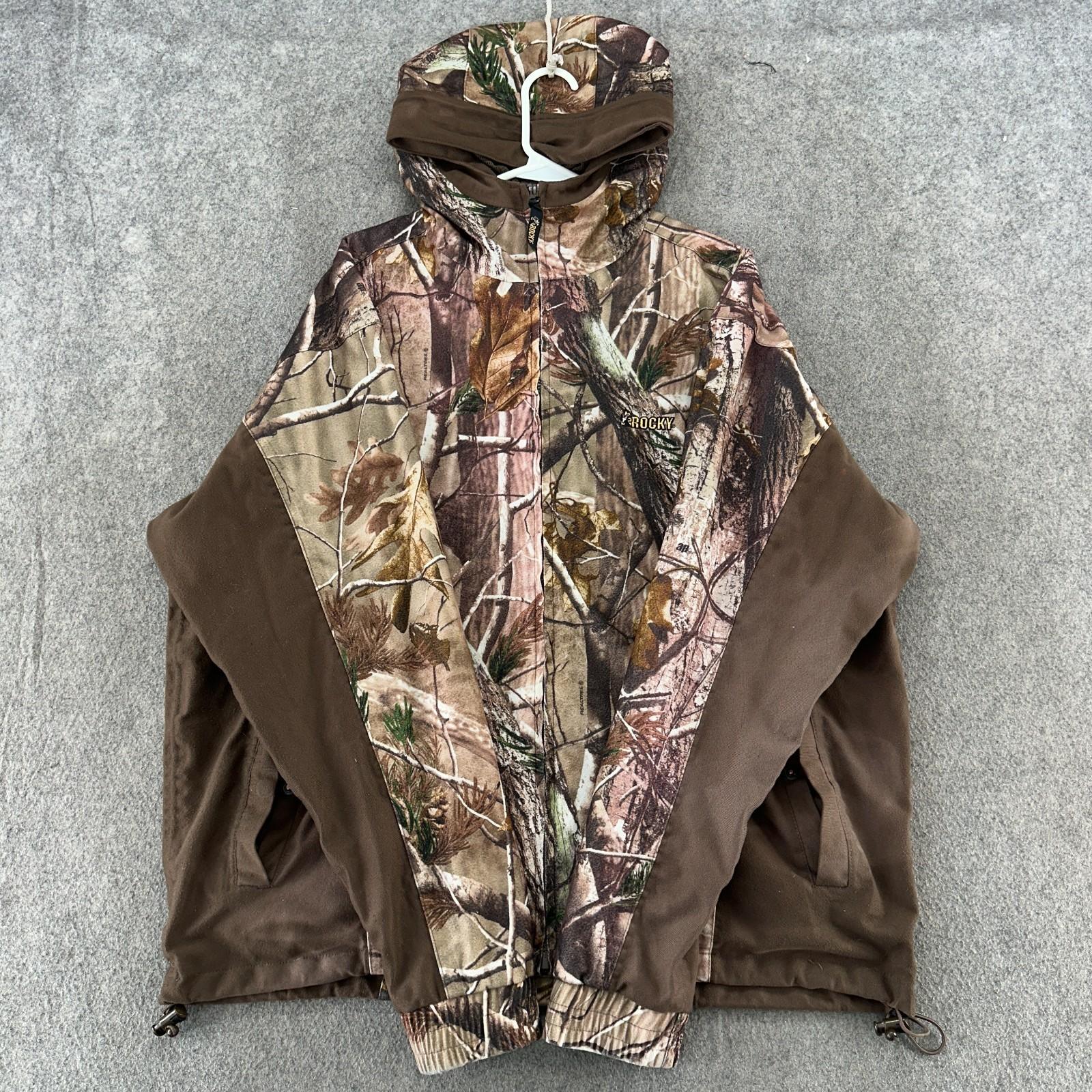 Rocky Jacket Men XL Brown Real Tree Camo Full Zip Mesh Line Hunting Outdoor Coat