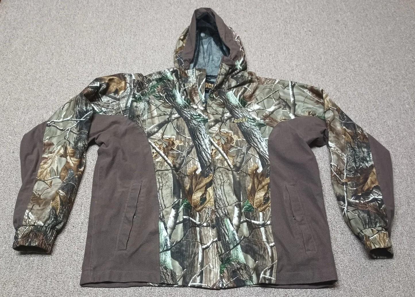 Rocky Camouflage Zip Up Jacket Men’s Size Large Realtree Camo Hooded