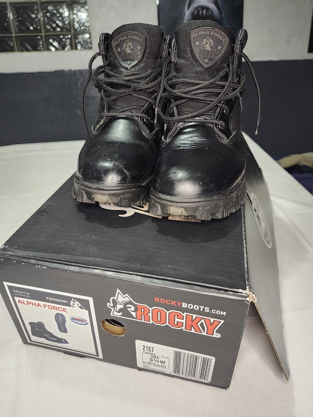 Rocky  Alpha Force Waterproof Men’s Black Boots Size 5.5W Pre Owned