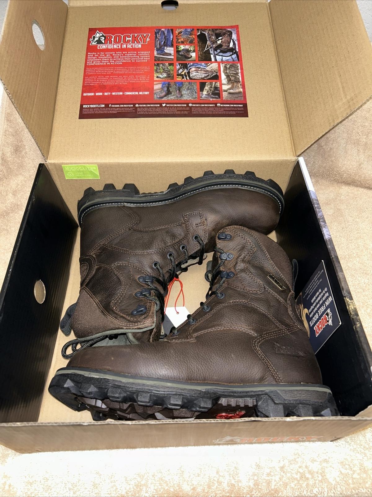 NIB Rocky Men’s Bearclaw FX Waterproof Insulated Hunting 400g Boots Brown Sz 10M