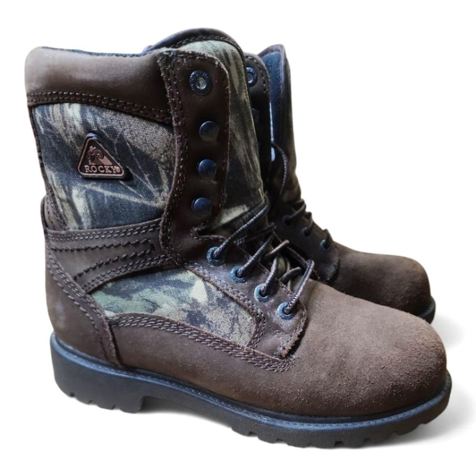 Rocky Thinsulate Leather Hunting Boots | Camo & Brown | Size 4 men’s