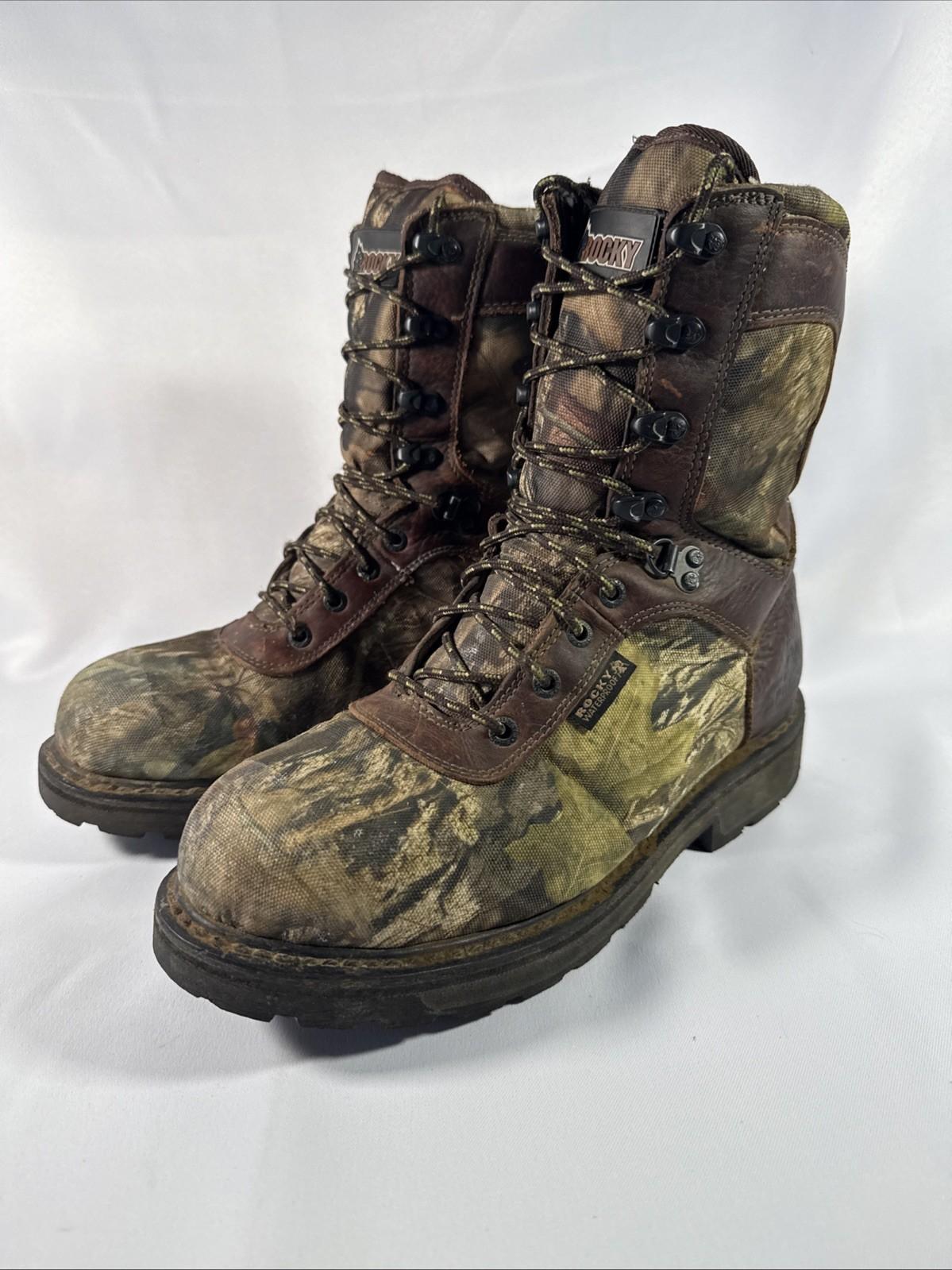 Rocky Boots Mens 8.5M Camouflage Waterproof Hunting Combat Military