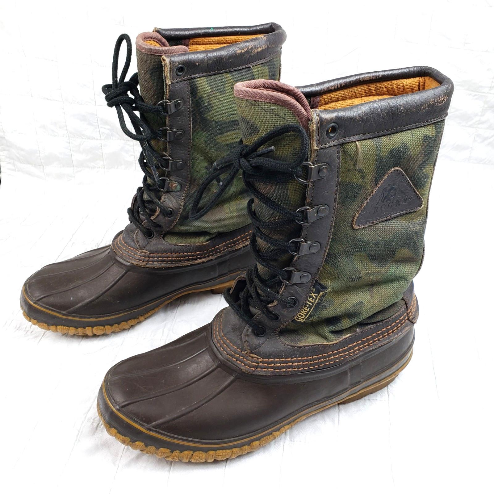 VTG Rocky Mens Sz 9 W WIDE Camo Gore Tex Waterproof Insulated Hunting Boots USA