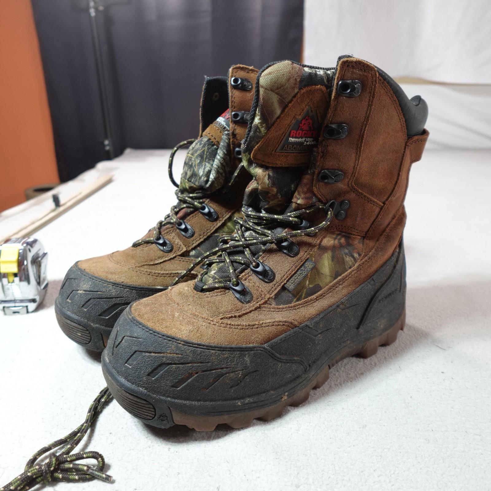 Rocky Abominable Boots Mens Size 9 Brown Camo Thinsulate 1400G Hunting Snow