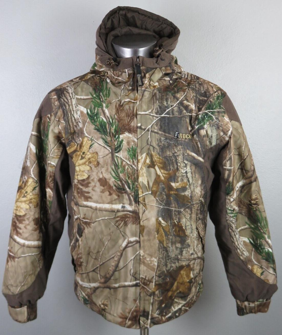 Mens ROCKY Camo Jacket Insulated Hunting Size M Full Zip Realtree AP HD Winter