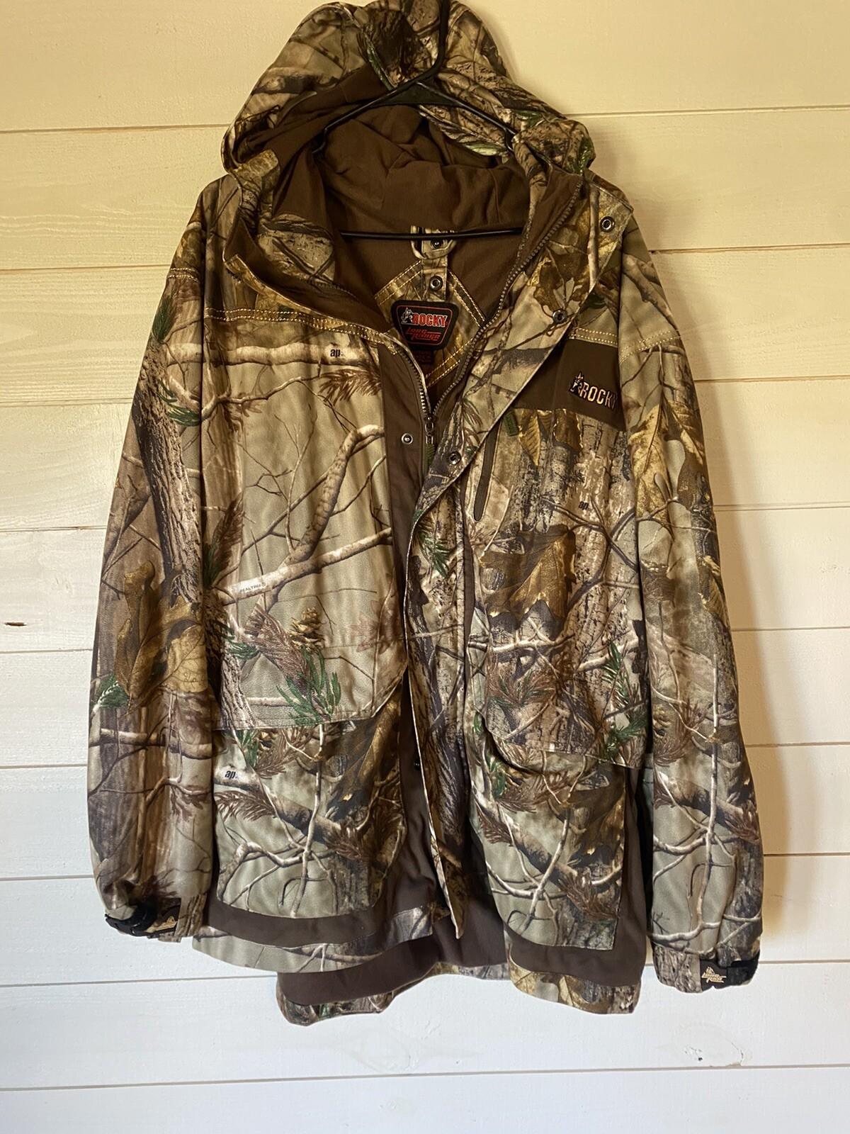 Rocky Brand Long Range Coat Camo Men’s Xl Realtree Real Tree X-Large Hooded