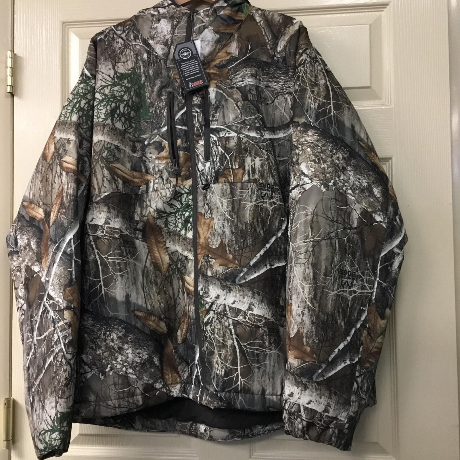 New Men’s Rocky HW00288 Realtree Edge Camo Rugged Hooded Jacket Size 3XL