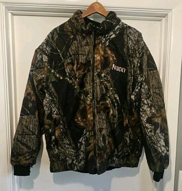 Rocky Jacket Adult XL Camouflage Mossy Oak Break Up Camo Reversible Mens