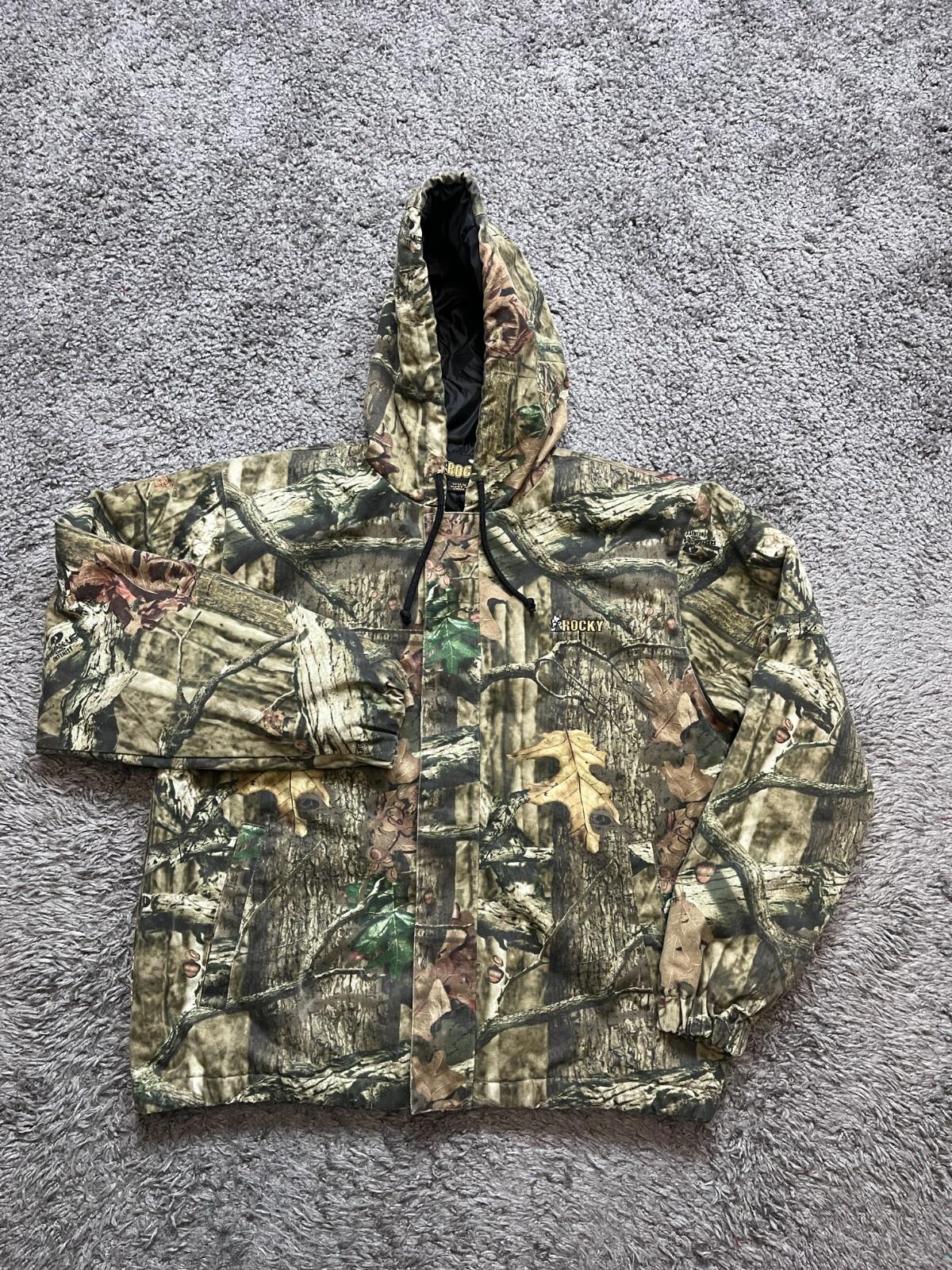 Rocky Jacket Mens Medium Camo Full Zip Packable Insulated Realtree Hunting