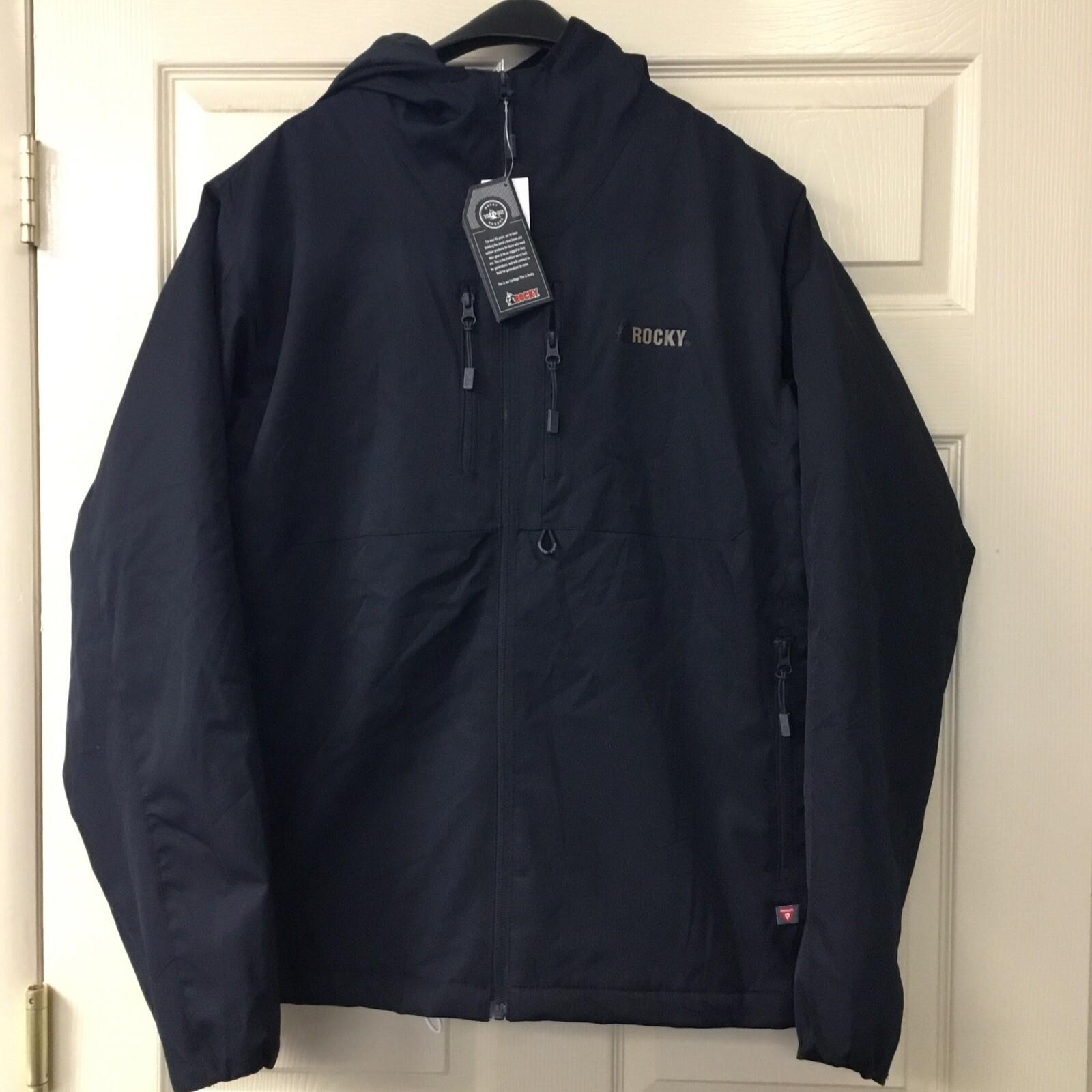 New Women’s Rocky HW00288 Black Waterproof Rugged Hooded Jacket Size Large