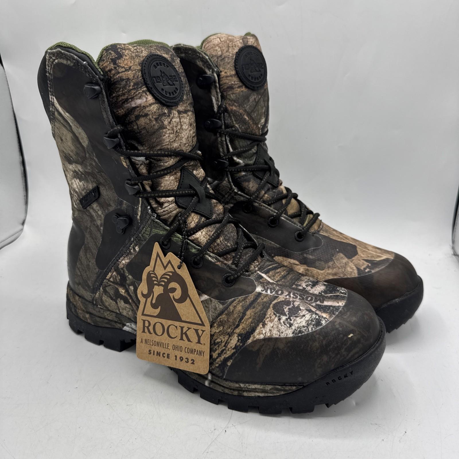Rocky Lynx Boots Mens 10 1000G Insulated Hunting RKS0627 Mossy Oak 9”