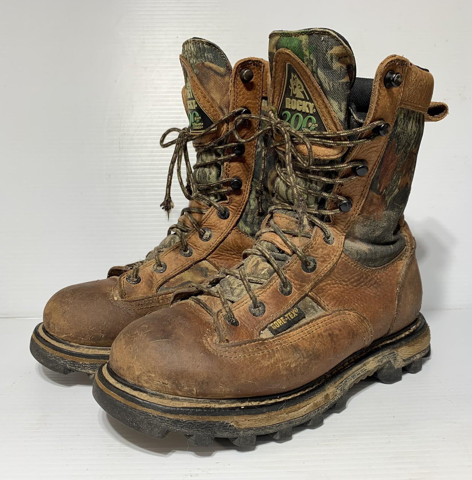 ROCKY  Men’s 8W Work Hunting Boots Goretex 200G Thinsulate Brown Camo Awesome