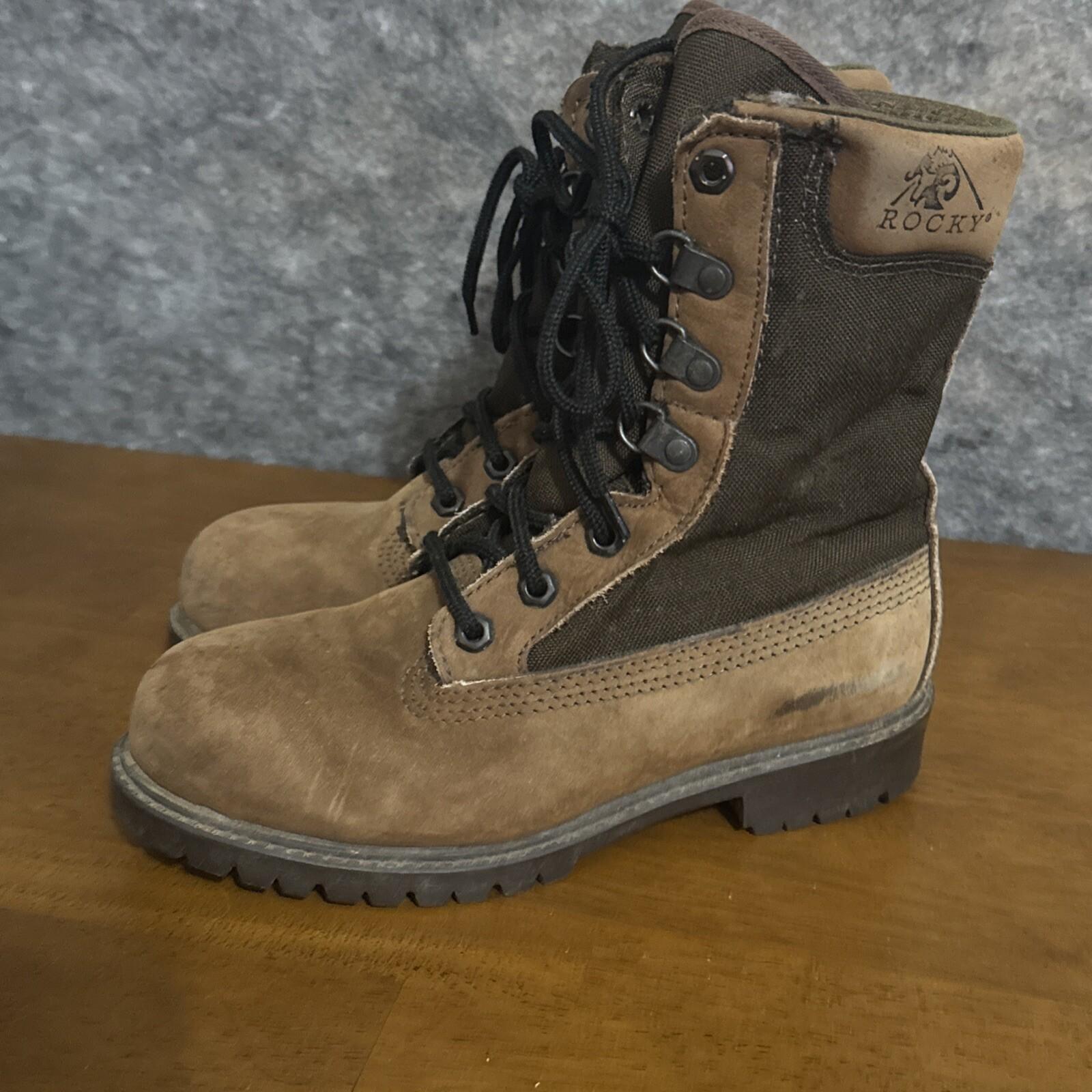 ROCKY BOOTS RB825 WOMENS SIZE 6M HIKING HUNTING BROWN LEATHER MADE IN USA