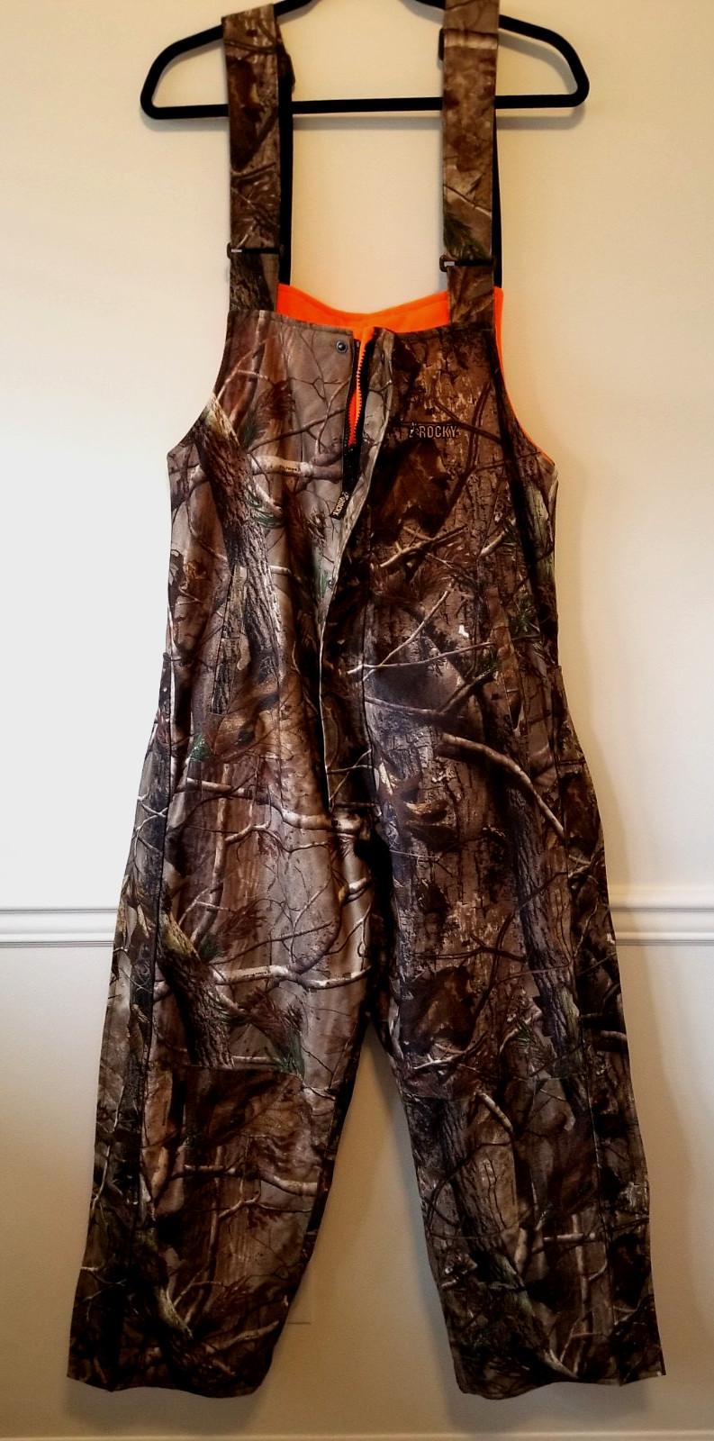 Hunting Rocky Gear Reversible Waterproof Insulated Bibs Men’s Orange Realtree M