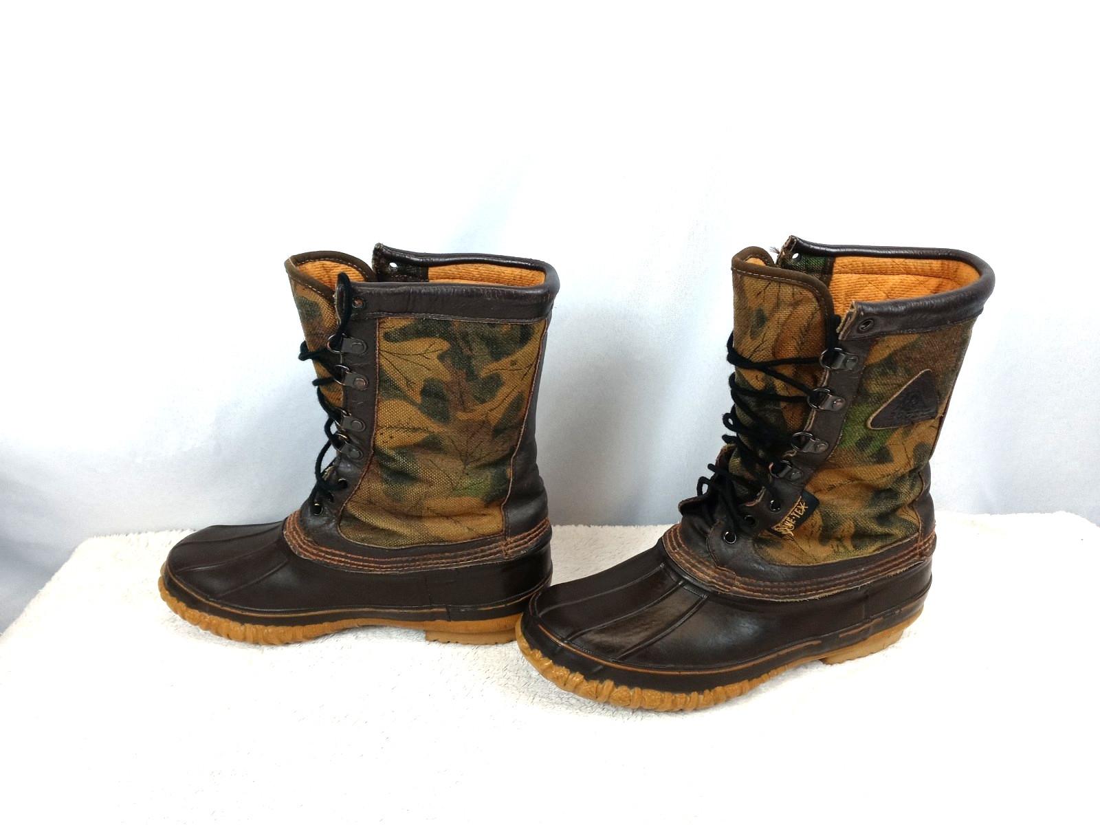 Vintage Rocky Camo Hunting Boots Mens 10W Gorpcore Duck Insulated 90s GorTex