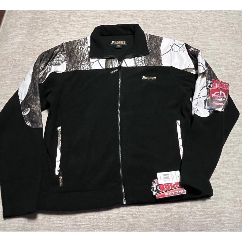 Rocky Men’s Silent Hunter Fleece Jacket – Realtree Hardwoods Snow Camo – Size L