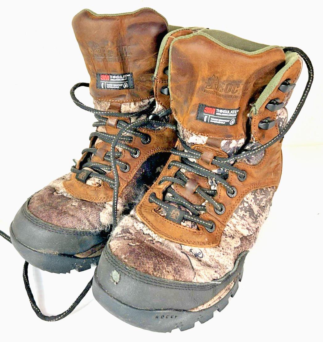ROCKY Men’s Camouflage 1000g Hunting Boots 8.5” Thinsulate Waterproof Size 9.5M