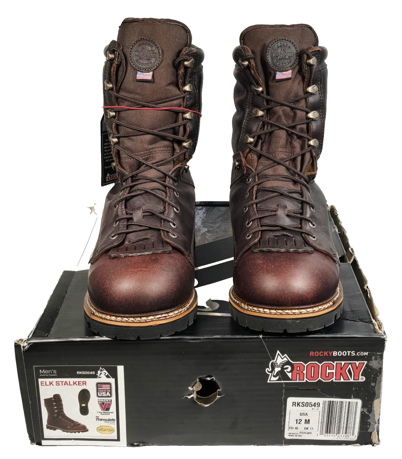 ROCKY Elk Stalker Men’s Waterproof Thinsulate Work Boots Size 12M RKS0549 Brown