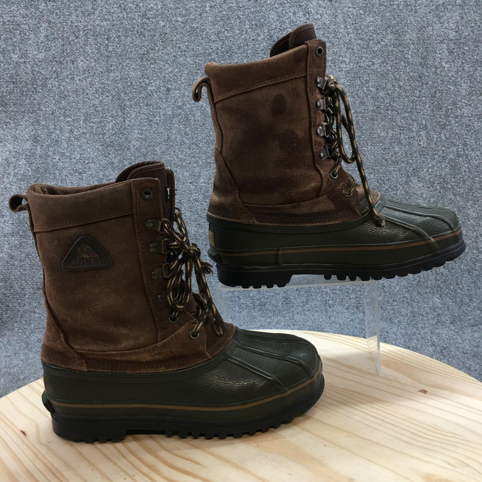 Rocky Hunting Boots Mens 6 M Brown Leather Round Thinsulate Insulated NO INSOLES