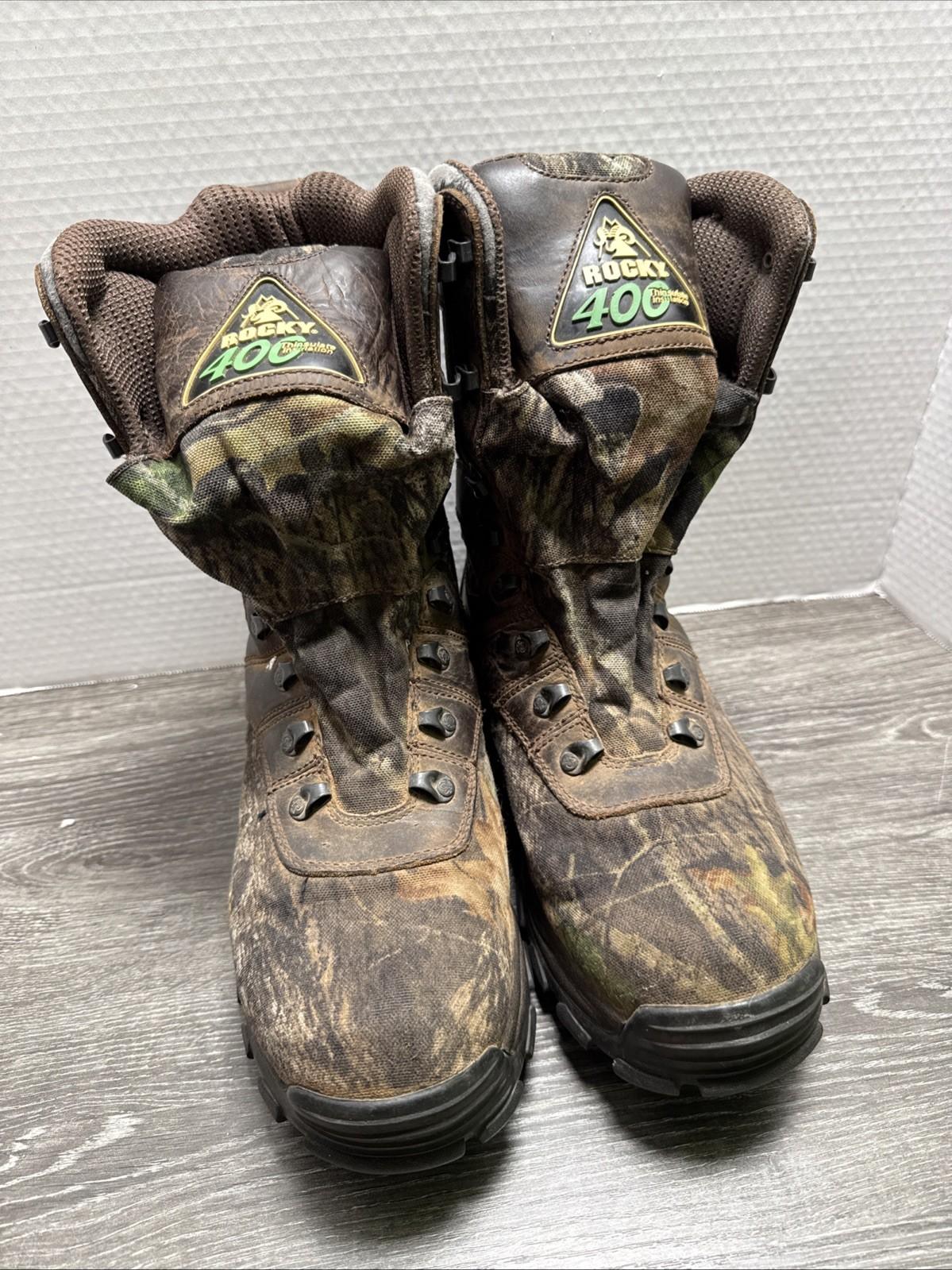 Rocky Men’s 400 Thinsulate Insulation Waterproof Camo Outdoor Boots Sz 9.5M 7483