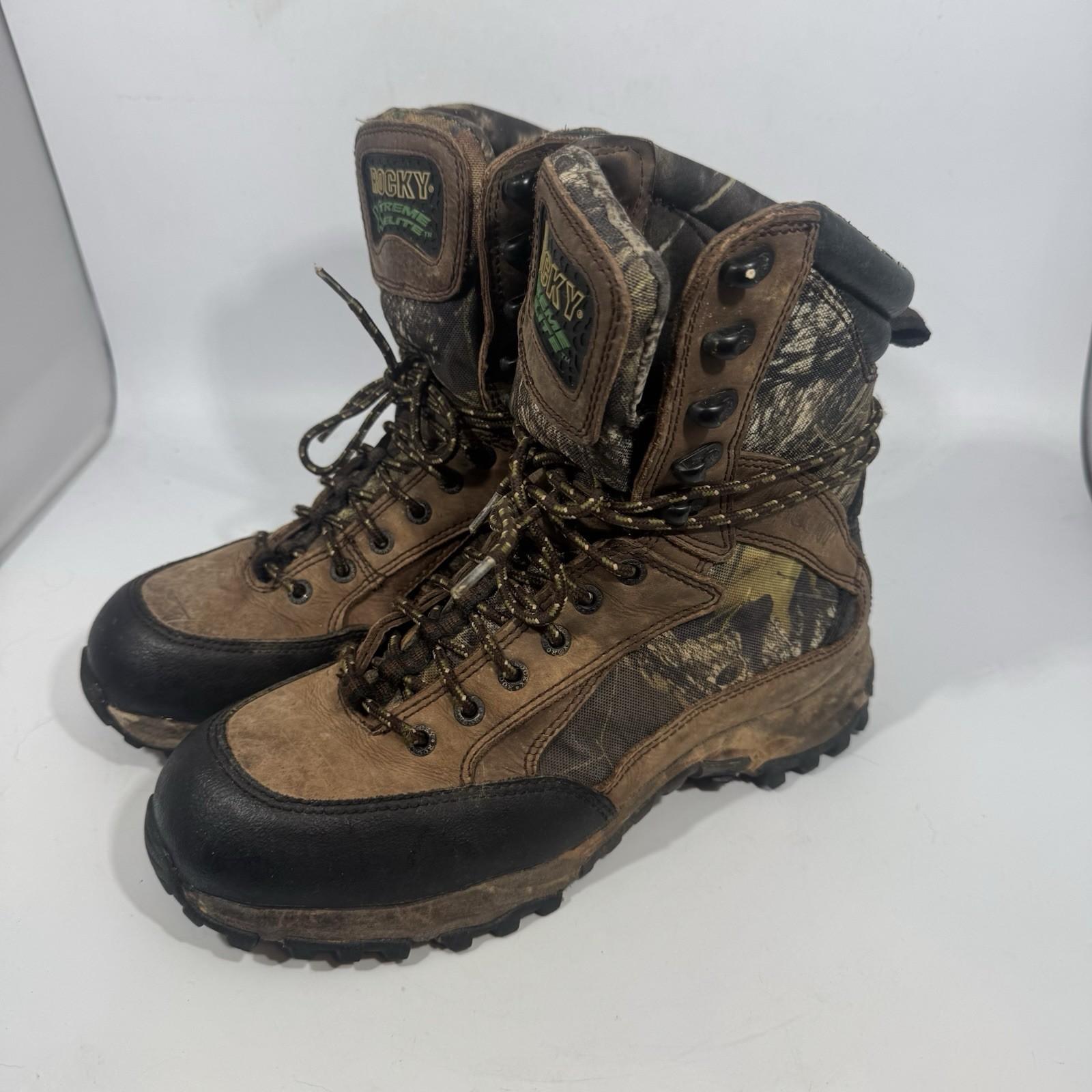 Rocky Men’s 8 W Xtreme Elite Boots Hunting Hiking Outdoors Camo Brown