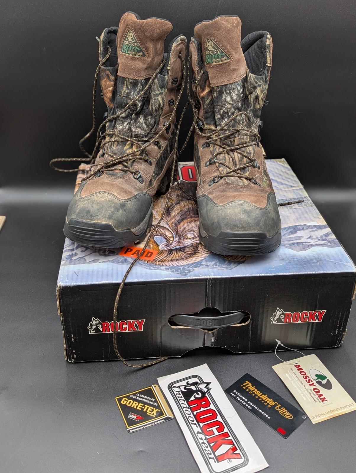 Rocky 800 Thinsulate Mens 14 Mossy Oak Camo Insulated Waterproof Hunting Boots