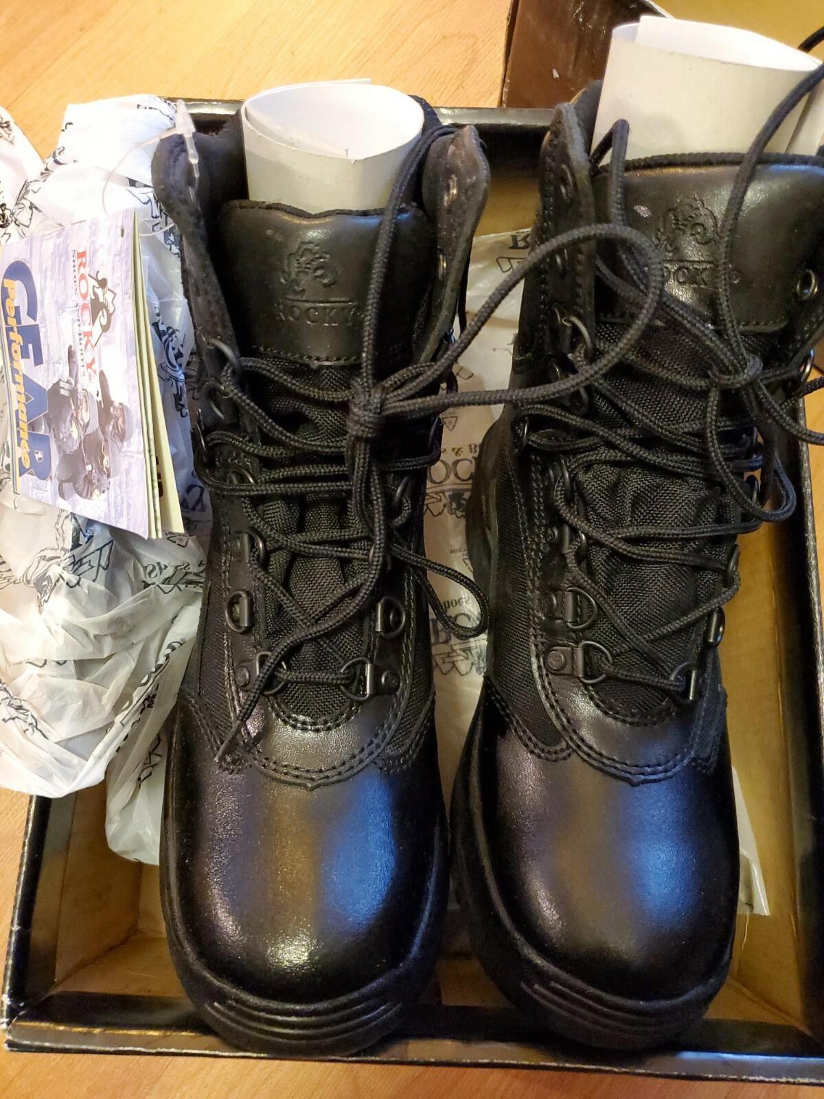 NEW Womens ROCKY 249 “Fort Hood” All Black & Waterproof Hiking Boots Size 6.5 W