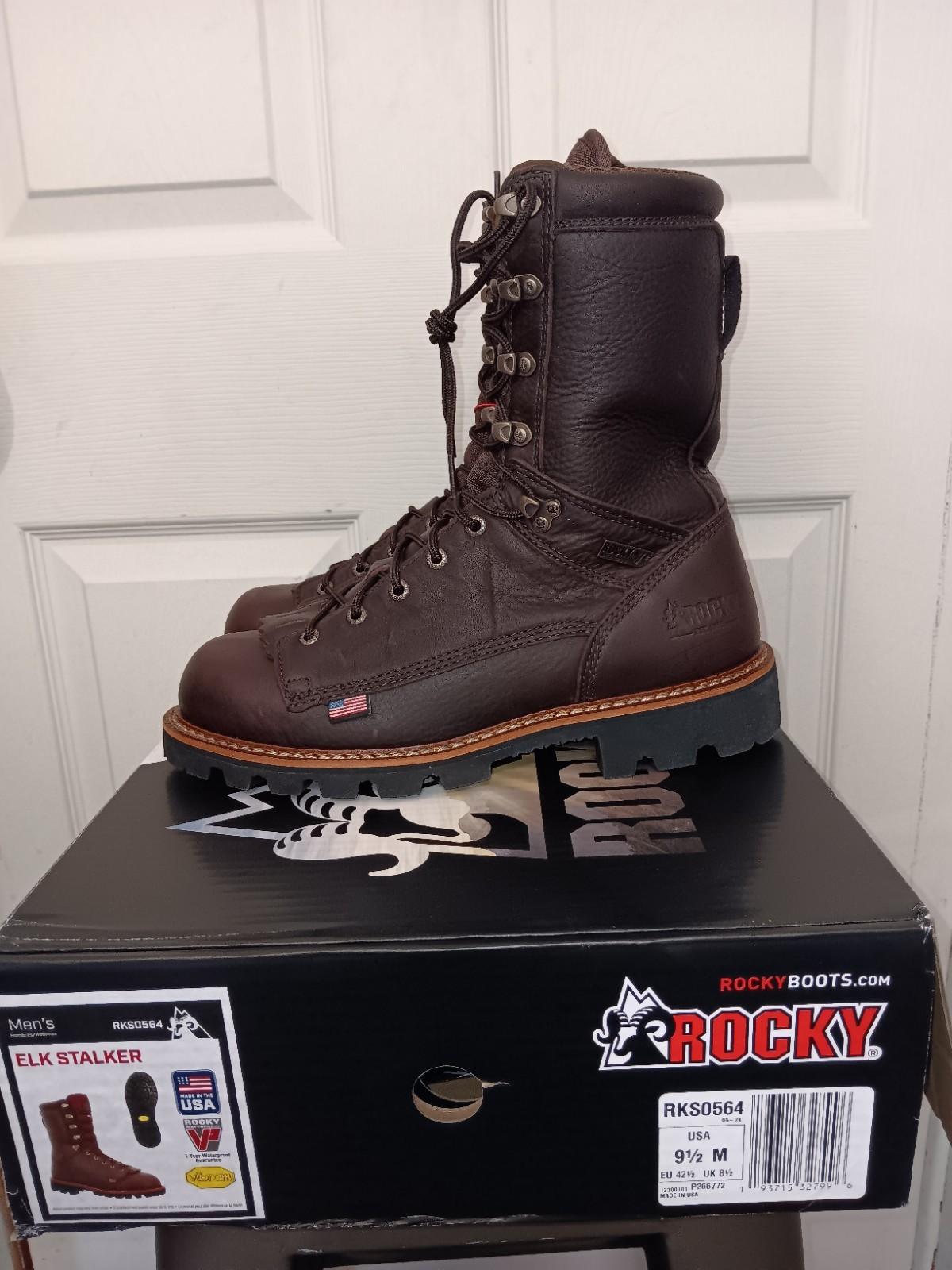 Rocky Elk Stalker Waterproof Leather Boots RKS0564 Soft Toe Men’s Size 9.5M