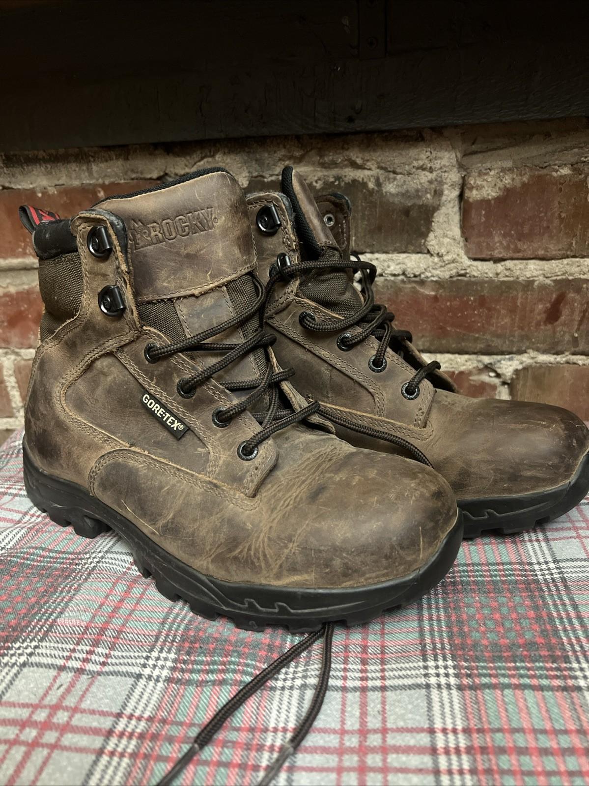 Women’s Rocky Size 7m Gore-Tex Brown Leather Boots. (notsteeltoe) Thinsulate