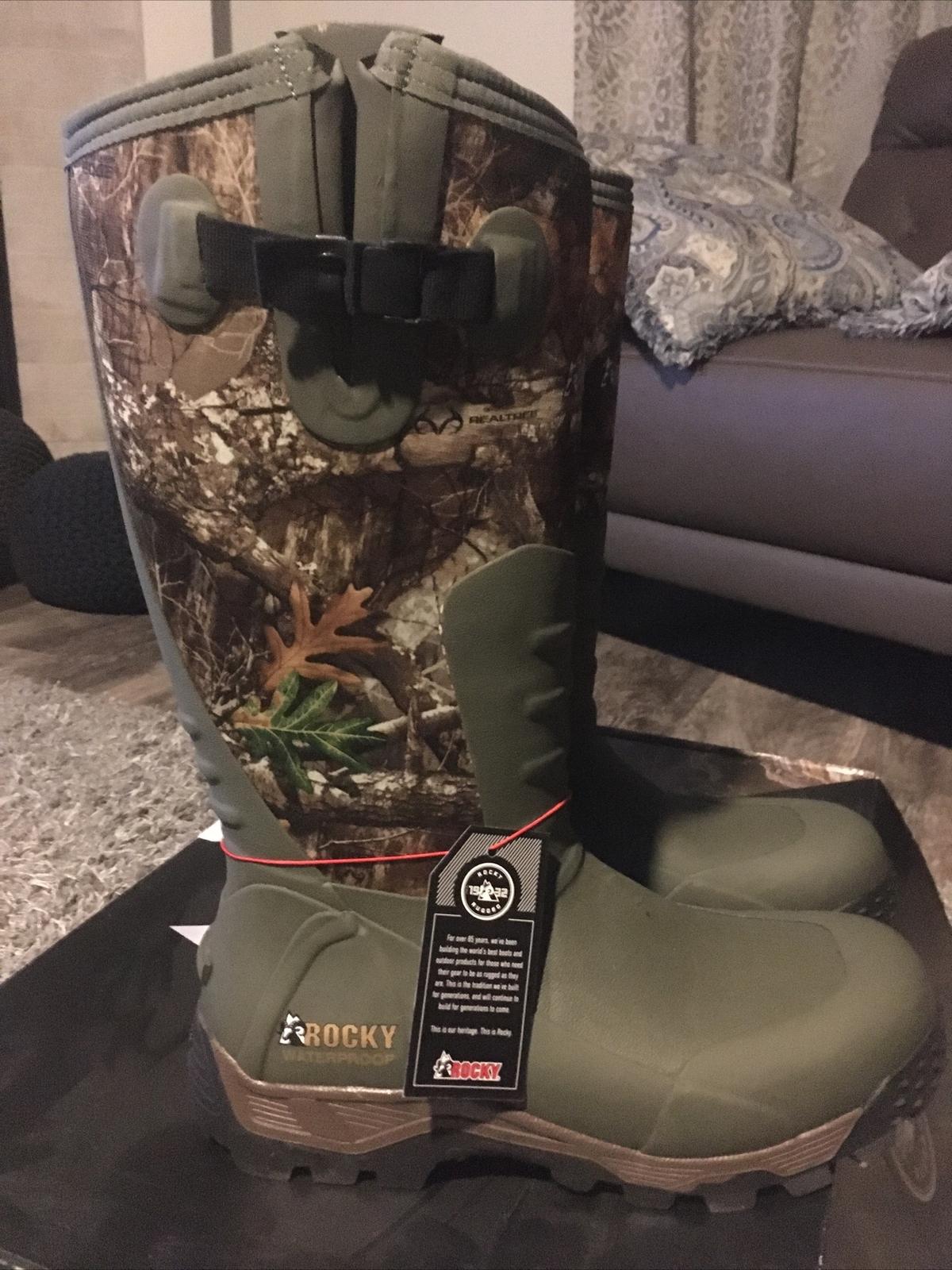 New Men’s Rocky Sport Pro Rubber Outdoor Boot REALTREE EDGE RKS0383 Size 12M