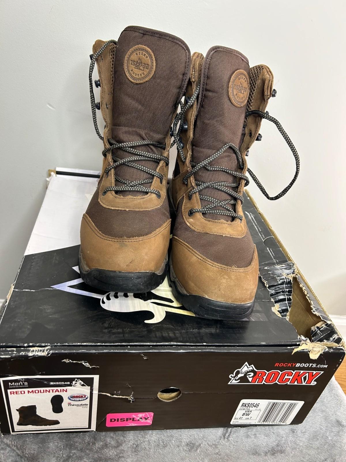 Rocky Men’s Red Mountain Waterproof 400 G Insulated Boot Sz 8