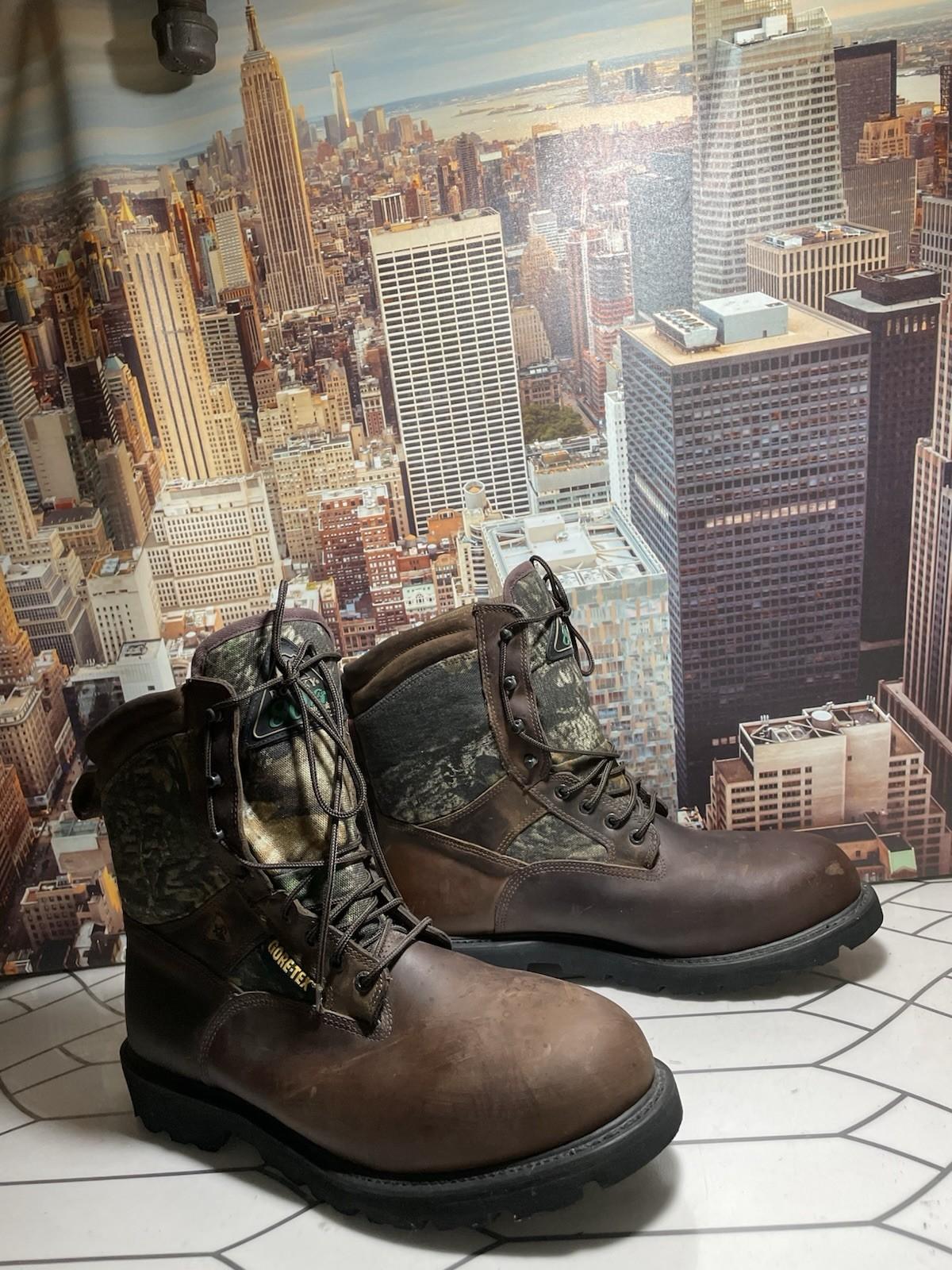 Rocky Gore Tex Ranger Camo Hunding Boots 800 Gram Thinsulate Mens 14 Wide