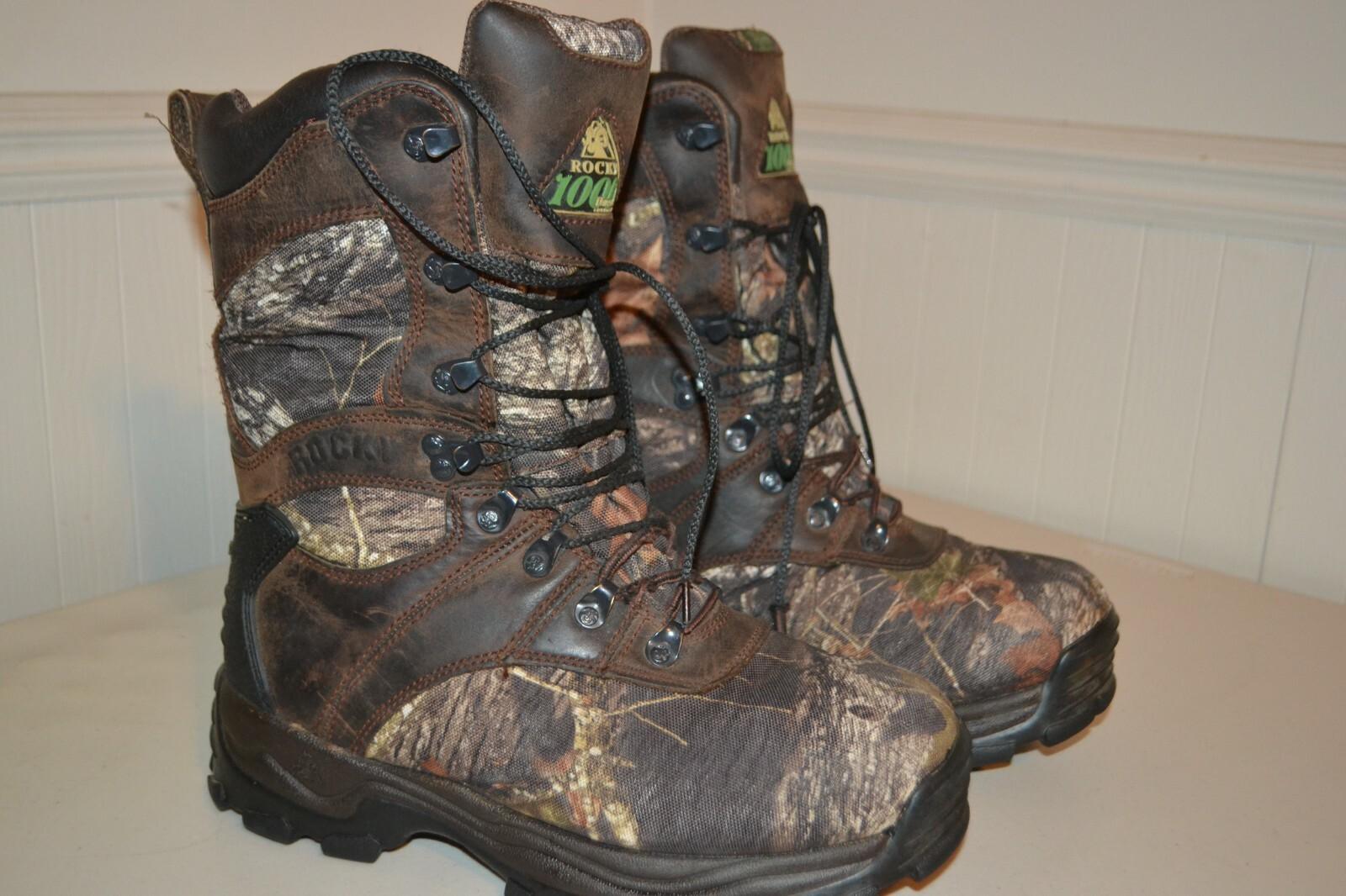 Rocky Men’s 1000 Thinsulate Insulation Waterproof Camo Outdoor Boots Sz 8.5M