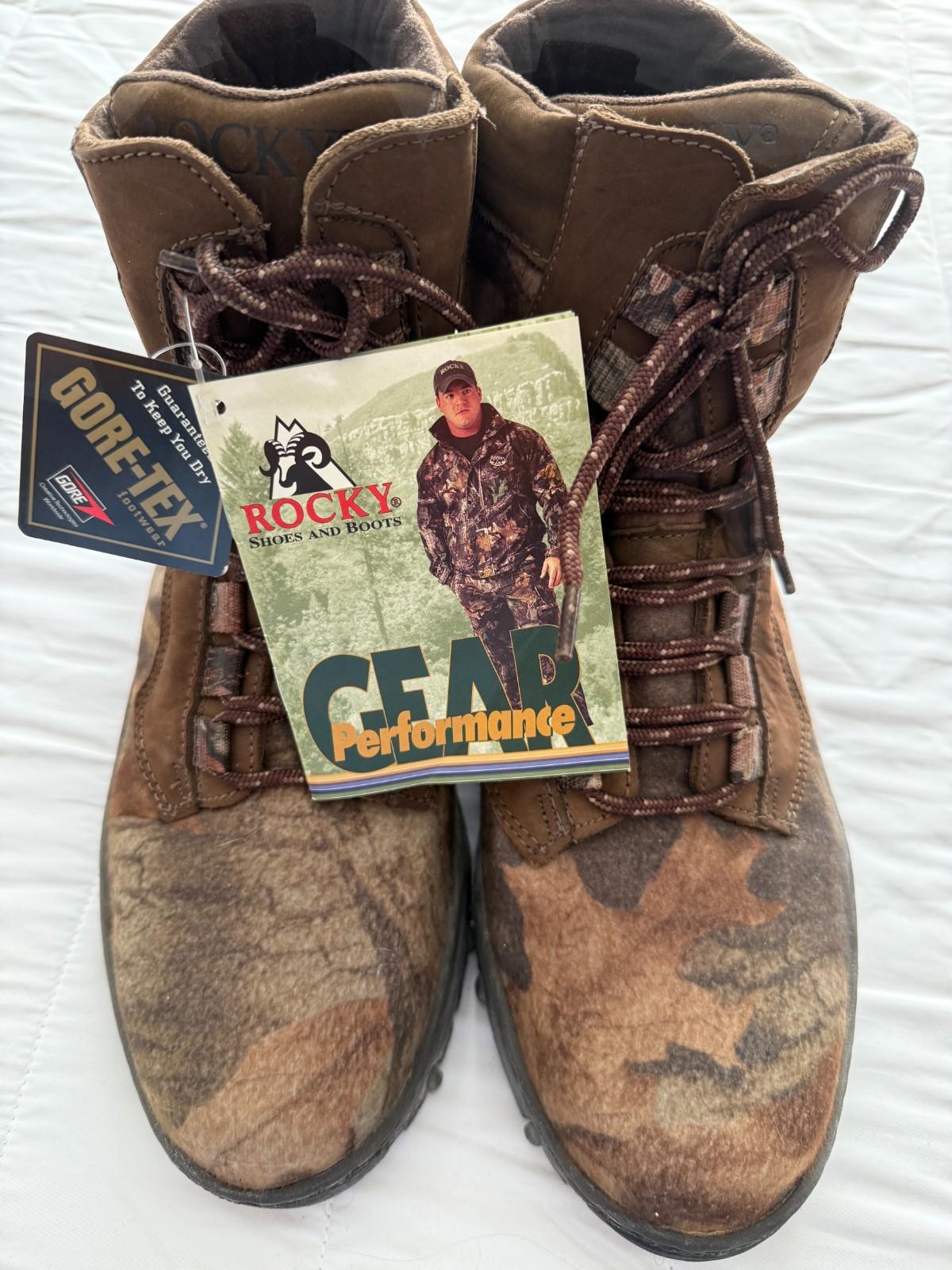 Rocky Silencer 9384 Gore-Tex Waterproof Hunting Boots Brown Camo Men’s 13 M NWT