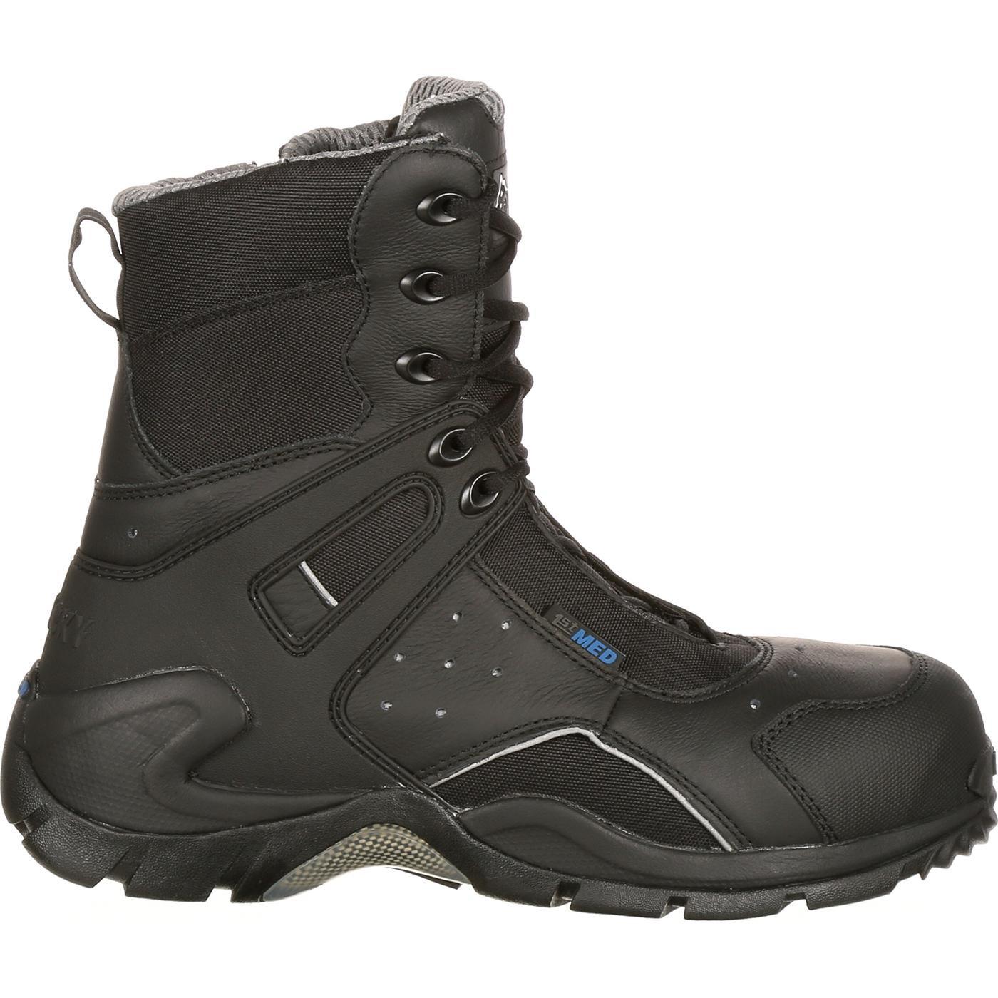 Rocky 1st Med Carbon Fiber Toe Puncture-Resistant Side-Zip Waterproof Boots