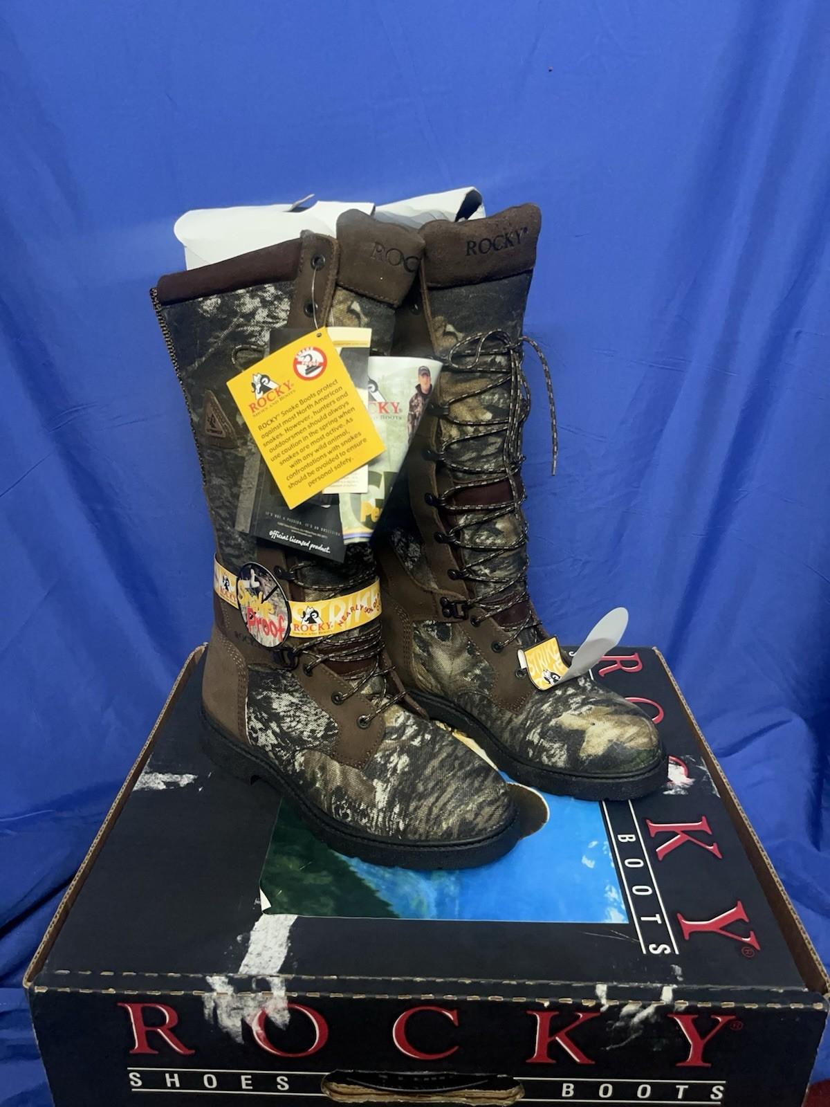 New In Box ROCKY 7510 Low Country 15″ SNAKE BOOT Mossy Oak WATERPROOF sz 8 MW