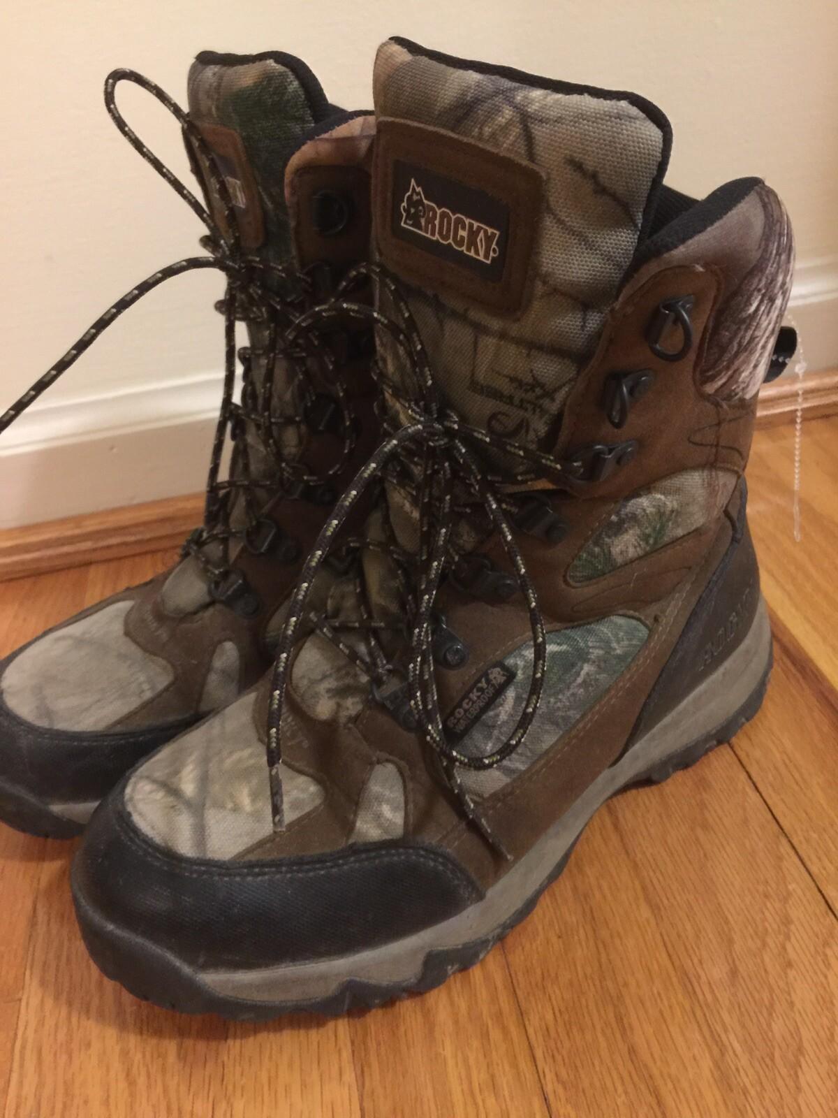 Rocky Men US 8 W Boot Camouflage Camo Brown Lace Up Tie RO020 9” Hunting 900 G