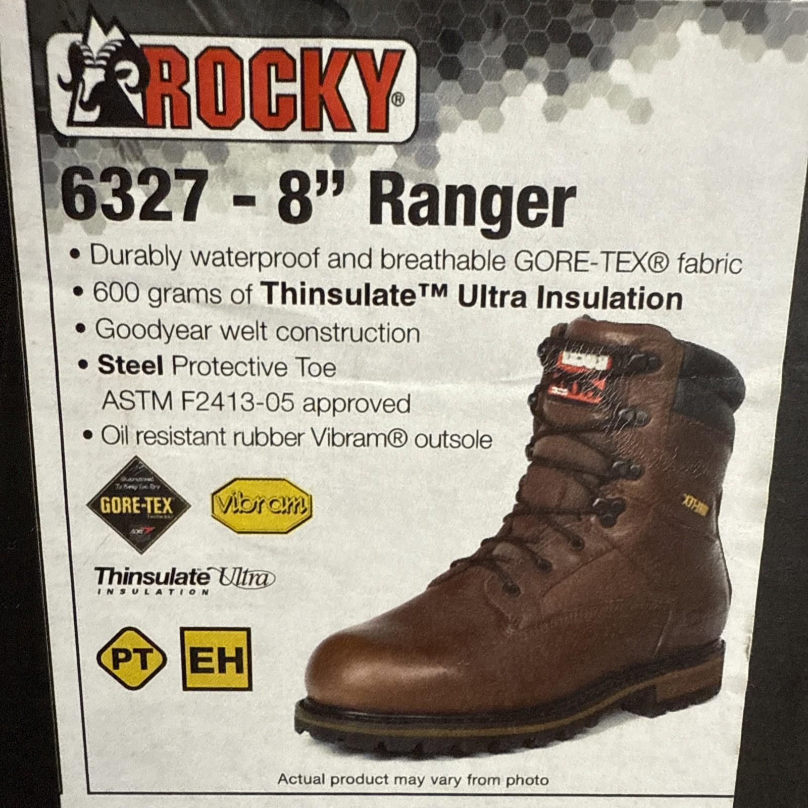 ROCKY RANGER STEEL 6327 – 8’’ GORE-TEX® WATERPROOF 600G BOOTS Size 8 W