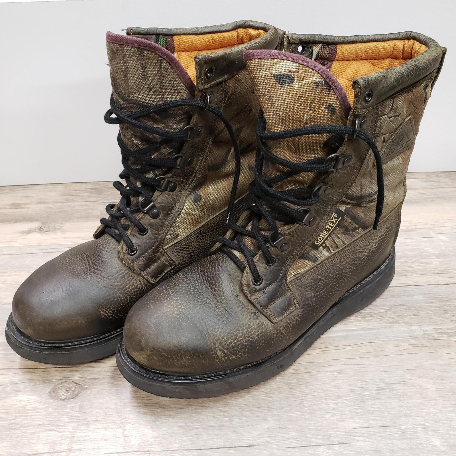 Rocky Boots Mens Size 10 Camo Hunting Gore Tex Thinsulate 800G Vibram USA