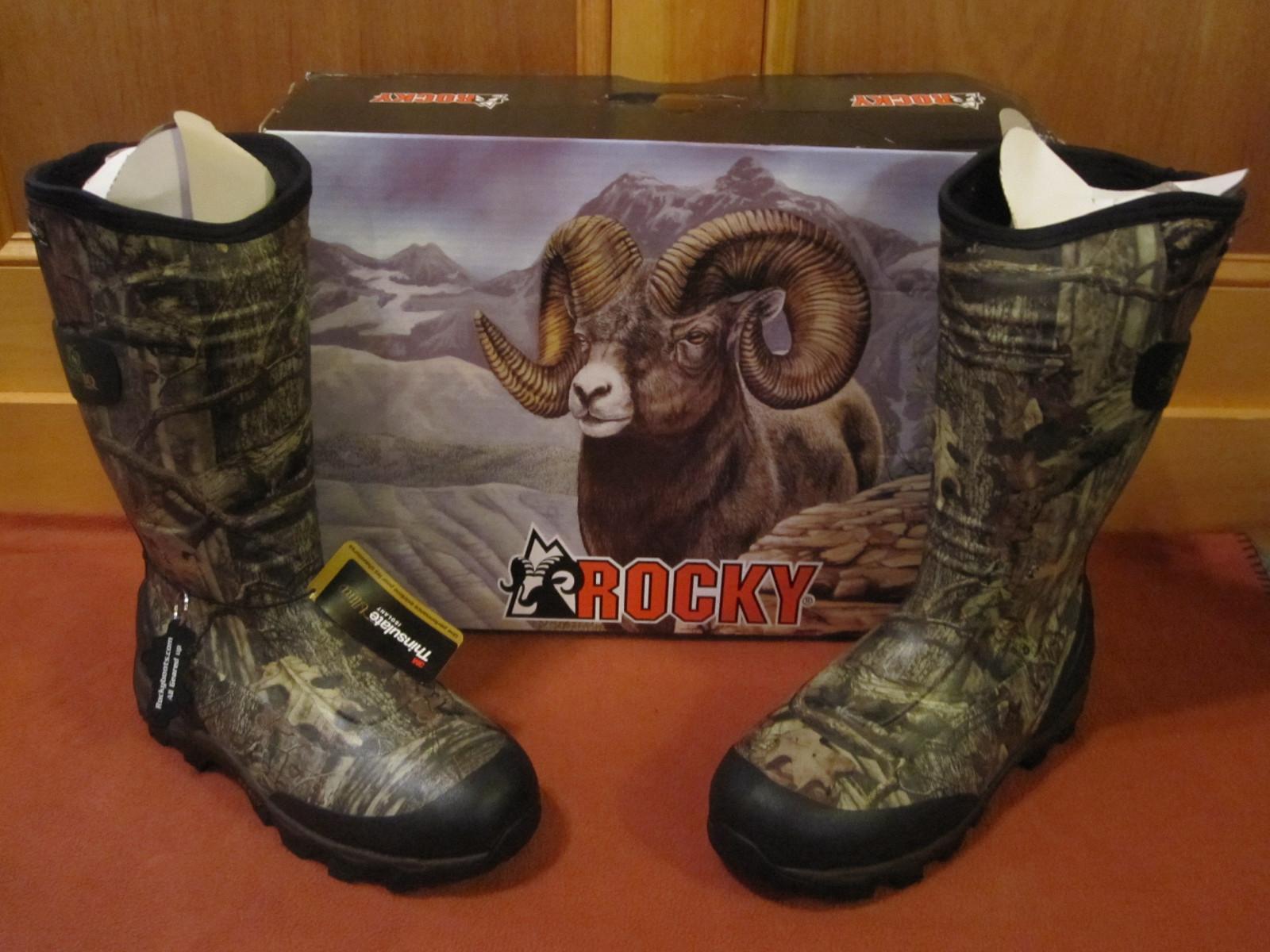 NEW Men ROCKY MUDSOX Insulated MossyOak Infinity Camo Scent IQ Rubber Boots 4786
