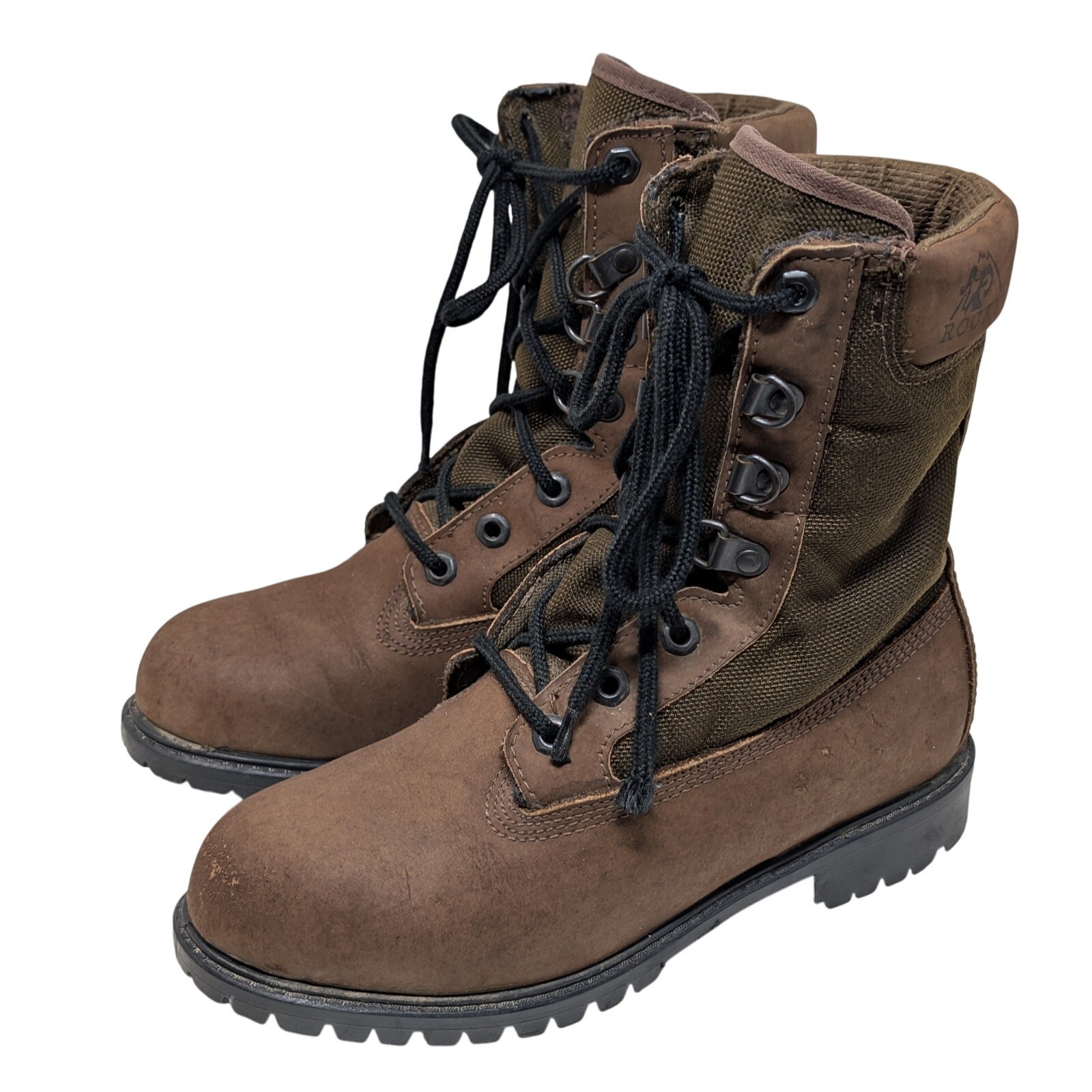 Womens sz 6 M Rocky Upland RB825 Made in USA Brown Leather 8″ Work Hunting Boots