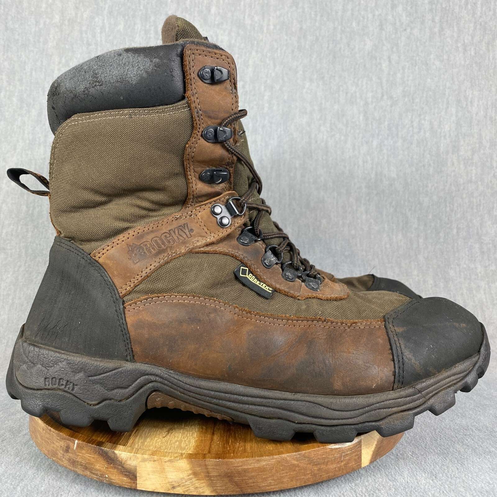 Rocky Timberwolf Hunting Boots Mens Size 13 Brown 9″ 800 gram Thinsulate GTX