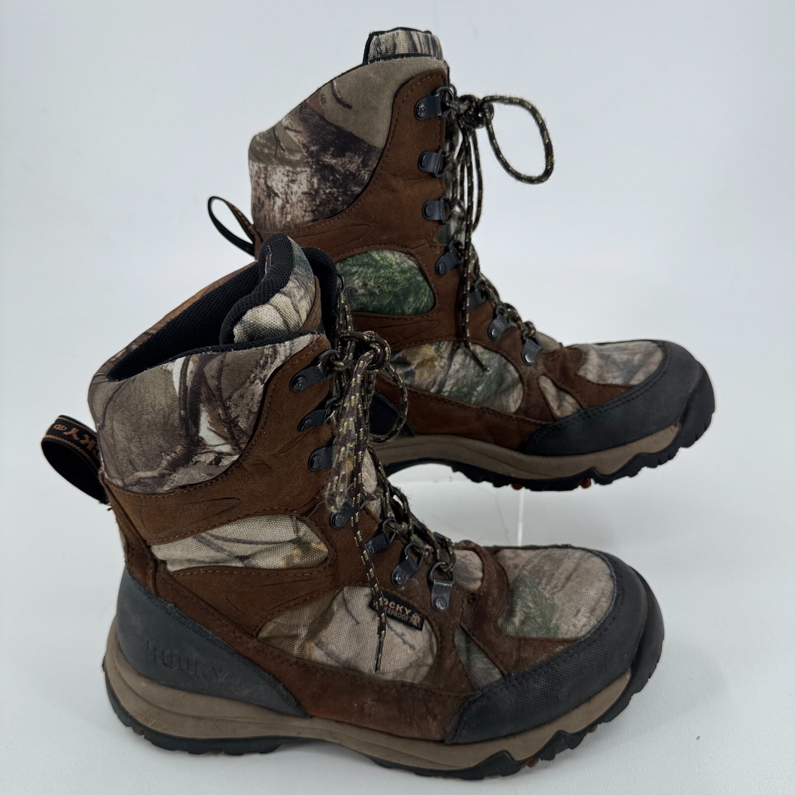 Rocky MENS Camo Camouflage Lace Up 800 gram Insulated Hunting Boots SIZE 8.5W