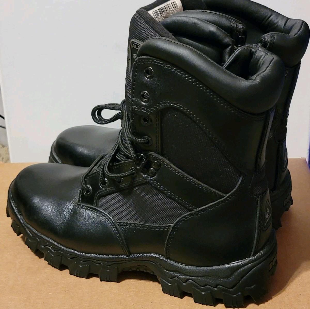 Rocky Alpha Force Mens Size 8m 8 Zipper Duty Boots Waterproof Black New
