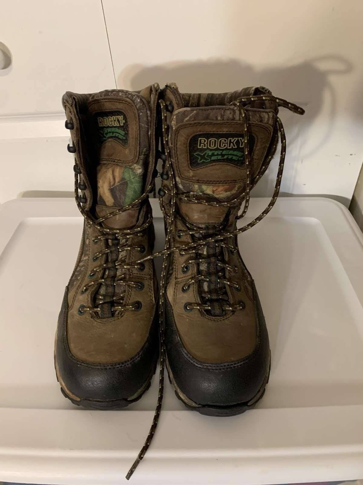 Rocky Men’s 11.5W Xtreme Elite Boots Hunting Hiking Outdoors Camo Brown